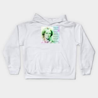 Charlotte Brontë portrait and quote: Crying does not indicate that you are weak.... Kids Hoodie